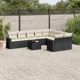 Garden sofa set 10 pieces with black synthetic rattan cushions by , Garden sets - Ref: Foro24-3219436, Price: 580,15 €, Disco...