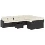 Set de sofás de jardín 10 pzas cojines ratán sintético negro de , Conjuntos de jardín - Ref: Foro24-3219436, Precio: 577,73 €...