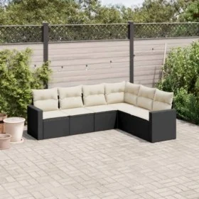 6-piece garden sofa set and black synthetic rattan cushions by , Garden sets - Ref: Foro24-3218996, Price: 367,32 €, Discount: %