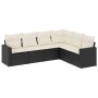 6-piece garden sofa set and black synthetic rattan cushions by , Garden sets - Ref: Foro24-3218996, Price: 348,86 €, Discount: %