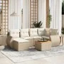 7-piece garden sofa set and beige synthetic rattan cushions by , Garden sets - Ref: Foro24-3225106, Price: 525,42 €, Discount: %