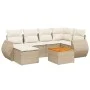 7-piece garden sofa set and beige synthetic rattan cushions by , Garden sets - Ref: Foro24-3225106, Price: 525,42 €, Discount: %