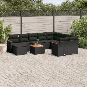 11-teiliges Gartensofa-Set und schwarze synthetische Rattankissen von , Gartensets - Ref: Foro24-3258961, Preis: 683,42 €, Ra...