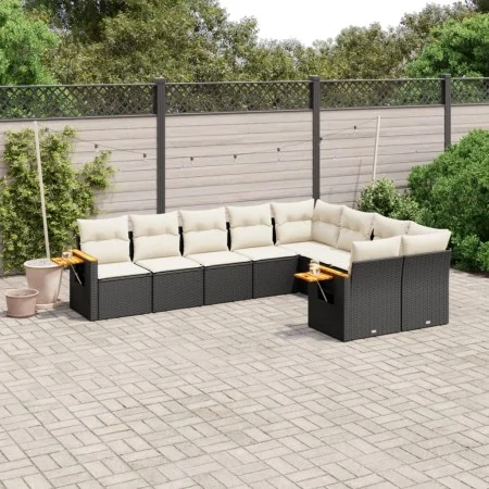8-teiliges Gartensofa-Set und schwarze synthetische Rattankissen von , Gartensets - Ref: Foro24-3227141, Preis: 546,22 €, Rab...