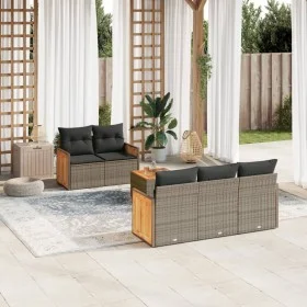 6-piece garden furniture set and gray synthetic rattan cushions by , Garden sets - Ref: Foro24-3227467, Price: 411,04 €, Disc...