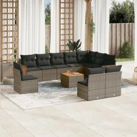 11-piece garden sofa set and gray synthetic rattan cushions by , Garden sets - Ref: Foro24-3227761, Price: 630,71 €, Discount: %