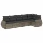 6-teiliges Gartenmöbel-Set und graue synthetische Rattankissen von , Gartensets - Ref: Foro24-3221389, Preis: 400,06 €, Rabat...