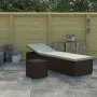 Garden lounger with cushion and brown synthetic rattan table by vidaXL, Loungers - Ref: Foro24-46226, Price: 154,42 €, Discou...