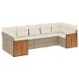 7-teiliges Gartensofa-Set und beigefarbene synthetische Rattankissen von , Gartensets - Ref: Foro24-3227948, Preis: 512,36 €,...