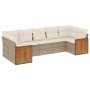 Set sofás de jardín 7 piezas y cojines ratán sintético beige de , Conjuntos de jardín - Ref: Foro24-3227948, Precio: 467,73 €...