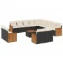 Set sofás de jardín 14 pzas con cojines ratán sintético negro de , Conjuntos de jardín - Ref: Foro24-3228212, Precio: 880,63 ...