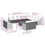 14-teiliges Gartensofa-Set mit schwarzen synthetischen Rattankissen von , Gartensets - Ref: Foro24-3228212, Preis: 851,24 €, ...