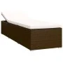 Garden lounger with cushion and brown synthetic rattan table by vidaXL, Loungers - Ref: Foro24-46226, Price: 154,42 €, Discou...