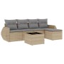Gartensofa-Set mit Kissen, 6-teilig, beiges synthetisches Rattan von , Gartensets - Ref: Foro24-3221298, Preis: 356,90 €, Rab...
