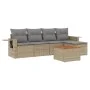 Garden sofa set with cushions 6 pieces beige synthetic rattan by , Modular outdoor sofas - Ref: Foro24-3224540, Price: 343,17...