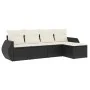 Set de muebles de jardín 5 pzas y cojines ratán sintético negro de , Conjuntos de jardín - Ref: Foro24-3221285, Precio: 310,5...