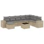 9-piece garden sofa set with beige synthetic rattan cushions by , Garden sets - Ref: Foro24-3222968, Price: 565,36 €, Discoun...