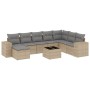 9-teiliges Gartensofa-Set mit beigen synthetischen Rattankissen von , Gartensets - Ref: Foro24-3222968, Preis: 528,44 €, Raba...