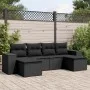 Set de sofás de jardín 6 piezas y cojines ratán sintético negro de , Conjuntos de jardín - Ref: Foro24-3222914, Precio: 396,5...