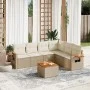 7-teiliges Gartensofa-Set und beigefarbene synthetische Rattankissen von , Gartensets - Ref: Foro24-3226849, Preis: 498,76 €,...