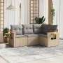 Garden sofa set with cushions 4 pieces beige synthetic rattan by , Garden sets - Ref: Foro24-3226773, Price: 293,26 €, Discou...