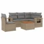Garden sofa set with cushions 6 pieces beige synthetic rattan by , Modular outdoor sofas - Ref: Foro24-3224568, Price: 375,81...