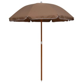 Parasol with taupe gray steel pole 180 cm by vidaXL, Umbrellas - Ref: Foro24-47801, Price: 31,56 €, Discount: %