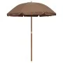 Sombrilla con palo de acero gris taupe 180 cm de vidaXL, Sombrillas - Ref: Foro24-47801, Precio: 31,07 €, Descuento: %