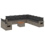 12-teiliges Gartensofa-Set mit grauen synthetischen Rattankissen von , Modulare Sofas für den Außenbereich - Ref: Foro24-3224...