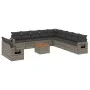 12-teiliges Gartensofa-Set mit grauen synthetischen Rattankissen von , Modulare Sofas für den Außenbereich - Ref: Foro24-3224...
