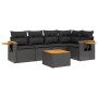 6-piece garden sofa set and black synthetic rattan cushions by , Garden sets - Ref: Foro24-3226790, Price: 394,34 €, Discount: %