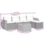 6-teiliges Gartensofa-Set und schwarze synthetische Rattankissen von , Gartensets - Ref: Foro24-3224977, Preis: 378,14 €, Rab...