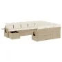 11-piece garden sofa set with beige synthetic rattan cushions by , Garden sets - Ref: Foro24-3220727, Price: 719,94 €, Discou...