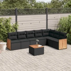 8-teiliges Gartensofa-Set und schwarze synthetische Rattankissen von , Gartensets - Ref: Foro24-3227714, Preis: 493,87 €, Rab...
