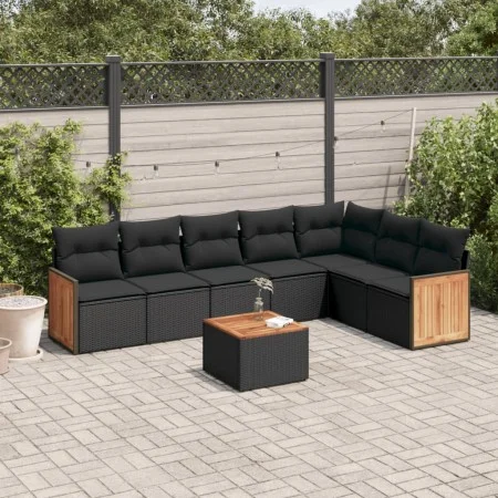 8-piece garden sofa set and black synthetic rattan cushions by , Garden sets - Ref: Foro24-3227714, Price: 493,87 €, Discount: %