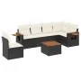 Set de comedor de jardín 7 pzas y cojines ratán sintético negro de , Conjuntos de jardín - Ref: Foro24-3226861, Precio: 420,7...