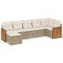 Set sofás de jardín 7 piezas y cojines ratán sintético beige de , Conjuntos de jardín - Ref: Foro24-3227871, Precio: 465,21 €...