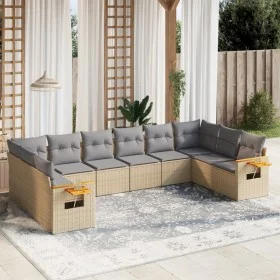 Gartensofa-Set mit beigen Kissen, 10-teilig, synthetisches Rattan von , Gartensets - Ref: Foro24-3259567, Preis: 622,57 €, Ra...