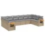 Gartensofa-Set mit beigen Kissen, 10-teilig, synthetisches Rattan von , Gartensets - Ref: Foro24-3259567, Preis: 622,57 €, Ra...