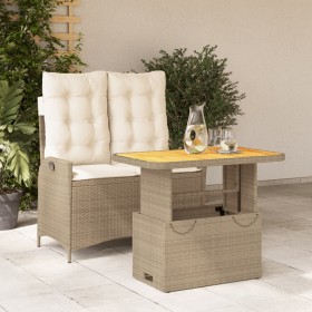 2-teilige Garten-Essgruppe mit beigen Kissen aus synthetischem Rattan von , Gartensets - Ref: Foro24-3277478, Preis: 261,07 €...