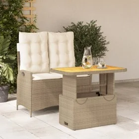 Set comedor de jardín 2 pzas con cojines ratán sintético beige de , Conjuntos de jardín - Ref: Foro24-3277478, Precio: 306,74...