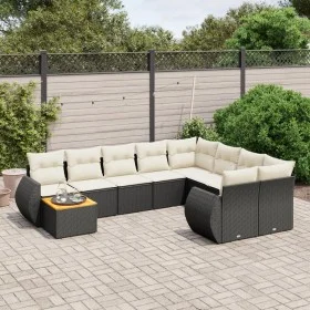 Set de sofás de jardín 10 pzas cojines ratán sintético negro de , Conjuntos de jardín - Ref: Foro24-3225167, Precio: 597,52 €...