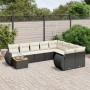 Gartensofa-Set 10-teilig mit schwarzen synthetischen Rattankissen von , Gartensets - Ref: Foro24-3225167, Preis: 556,84 €, Ra...