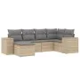 Garden sofa set with cushions 6 pieces beige synthetic rattan by , Garden sets - Ref: Foro24-3222858, Price: 397,05 €, Discou...
