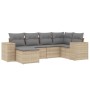 Gartensofa-Set mit Kissen, 6-teilig, beiges synthetisches Rattan von , Gartensets - Ref: Foro24-3222858, Preis: 386,27 €, Rab...