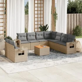 Garden sofa set with beige cushions 10 pieces synthetic rattan by , Modular outdoor sofas - Ref: Foro24-3224631, Price: 641,4...