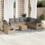 Garden sofa set with beige cushions 10 pieces synthetic rattan by , Modular outdoor sofas - Ref: Foro24-3224631, Price: 641,4...