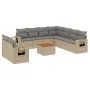 Garden sofa set with beige cushions 10 pieces synthetic rattan by , Modular outdoor sofas - Ref: Foro24-3224631, Price: 641,4...