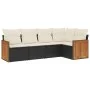 Set de muebles de jardín 5 pzas y cojines ratán sintético negro de , Conjuntos de jardín - Ref: Foro24-3227624, Precio: 321,9...