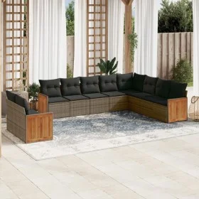 10-piece garden sofa set with gray synthetic rattan cushions by , Garden sets - Ref: Foro24-3227796, Price: 635,40 €, Discoun...